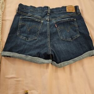 Levis Womens Mid Length Denim Shorts Blue  Size‎ 32